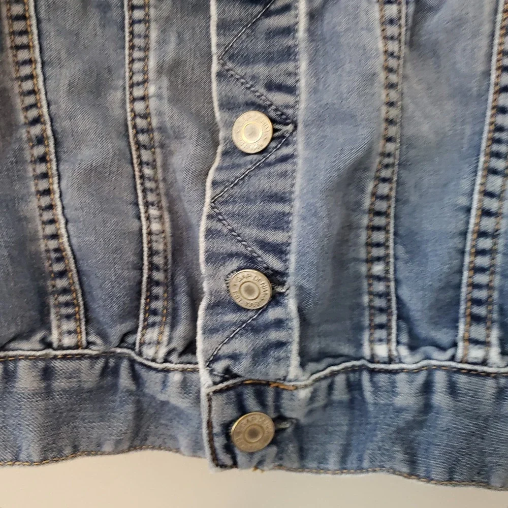 GAP Toddler Denim Jean Jacket Coat SIZE 4 Distressed Unisex Boy Girl Kids Blue